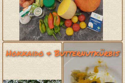 Grüne Bandnudeln mit Kürbissoße und Kürbiskernen