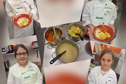 Eier in Senfsoße mit Möhren und Kartoffeln