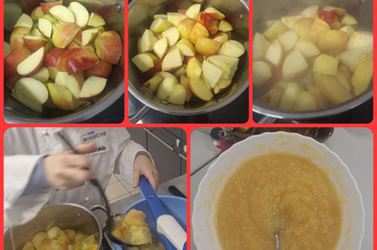 Quarkkkeulchen mit haugemachten Apfelmus