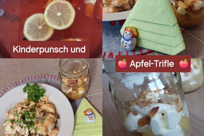 Apfel Trifle und Kinderpunsch
