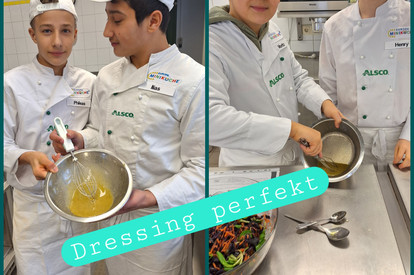 Winterlicher Brotsalat und Fruchtpudding