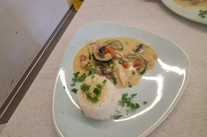 Gemüsecurry mit Reis/Hähnchengeschnetzeltes