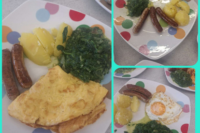 Spinat mit Kartoffeln und Spiegelei