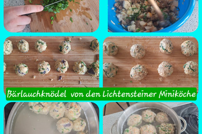 Bärlauchknödel mit Käse und Butter