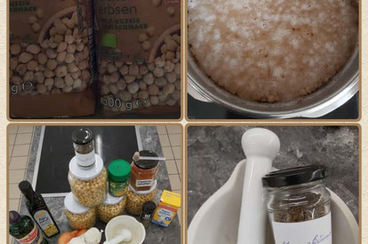 Kichererbsen-Möhren-Suppe mit Curry-Baguette